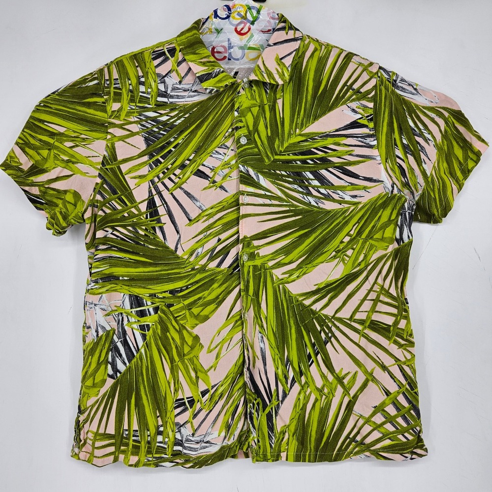 Elwood Hawaiian Shirt Mens Medium Short Sleeve Button Up Floral Print Vacation